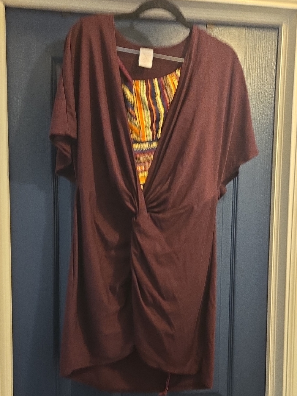 Women's SMALL Burgundy Twist-Front One-Piece Swim Suit with  MED MERONA COVER-UP